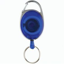 Roller-Clip-Schlüsselanhänger aus RCS recyceltem ABS (blau) (Art.-Nr. CA979366)