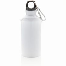 Aluminium Sportflasche mit Karabiner (weiß) (Art.-Nr. CA986627)