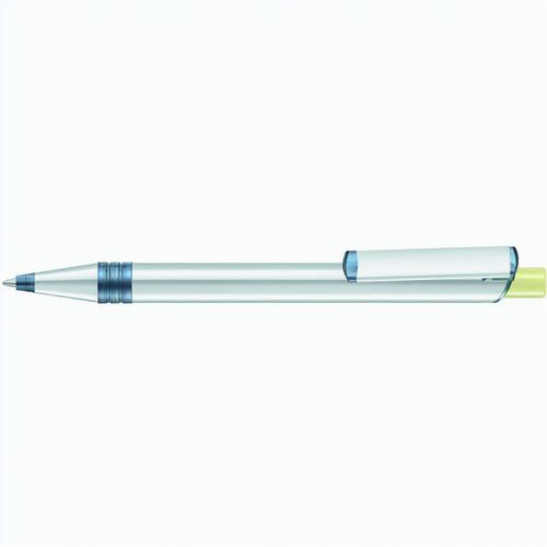 RECYCLED PET PEN ALUMA transparent Druckkugelschreiber (Art.-Nr. CA151148) - Metall-Druckkugelschreiber mit Metallspi...