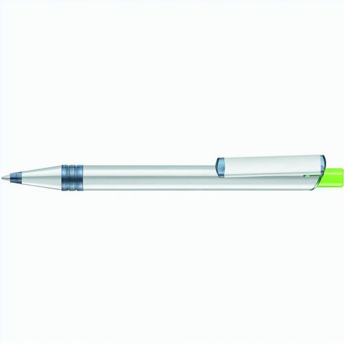 RECYCLED PET PEN ALUMA transparent Druckkugelschreiber (Art.-Nr. CA264175) - Metall-Druckkugelschreiber mit Metallspi...
