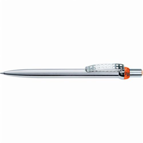 RONDO chrom L Druckkugelschreiber (Art.-Nr. CA286983) - Metall-Druckkugelschreiber mit verchromt...