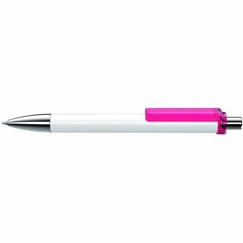 FASHION K transparent SI Druckkugelschreiber (Art.-Nr. CA532787) - Druckkugelschreiber mit gedeckt glänzen...