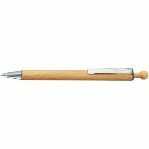WOODY Druckkugelschreiber (Art.-Nr. CA597585) - Holz-Druckkugelschreiber mit Holz-Kugeld...