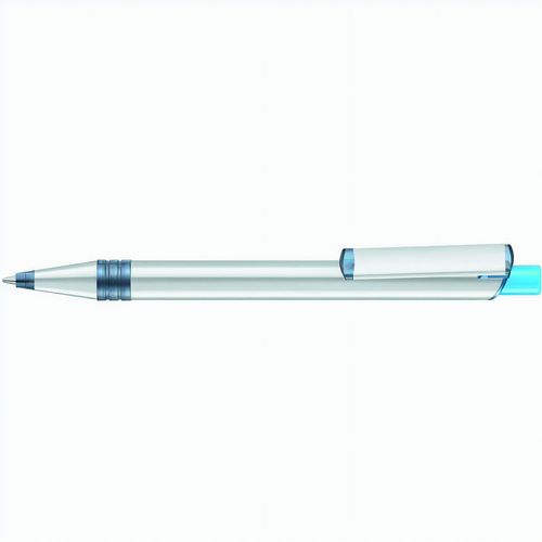 RECYCLED PET PEN ALUMA transparent Druckkugelschreiber (Art.-Nr. CA598820) - Metall-Druckkugelschreiber mit Metallspi...