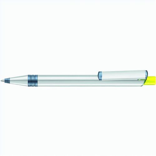 RECYCLED PET PEN ALUMA transparent Druckkugelschreiber (Art.-Nr. CA673248) - Metall-Druckkugelschreiber mit Metallspi...