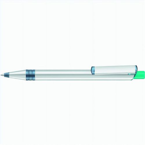 RECYCLED PET PEN ALUMA transparent Druckkugelschreiber (Art.-Nr. CA707354) - Metall-Druckkugelschreiber mit Metallspi...