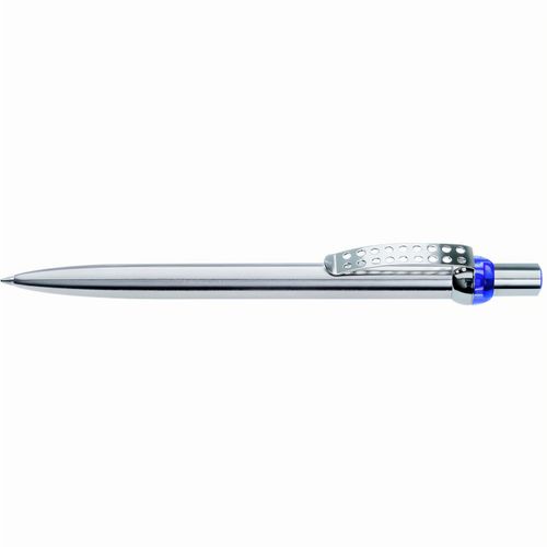 RONDO chrom L Druckkugelschreiber (Art.-Nr. CA714787) - Metall-Druckkugelschreiber mit verchromt...