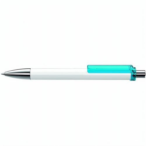FASHION K transparent SI Druckkugelschreiber (Art.-Nr. CA805777) - Druckkugelschreiber mit gedeckt glänzen...
