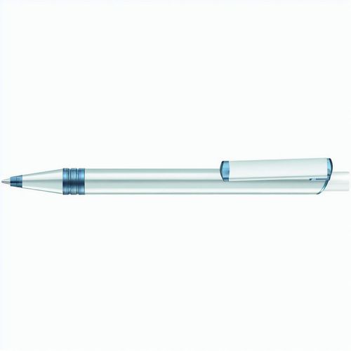 RECYCLED PET PEN ALUMA transparent Druckkugelschreiber (Art.-Nr. CA942775) - Metall-Druckkugelschreiber mit Metallspi...