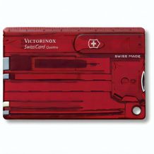 Original Victorinox SwissCard Quattro (transparent rot) (Art.-Nr. CA207858)
