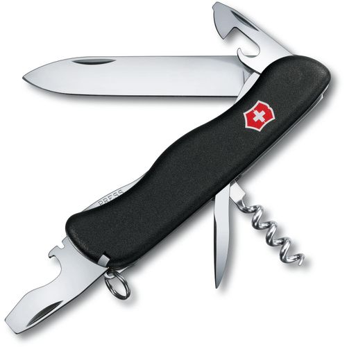 Schweizer Taschenmesser Victorinox Picknicker (Art.-Nr. CA369809) - Messer mit 11 Funktionen: Feststellkling...