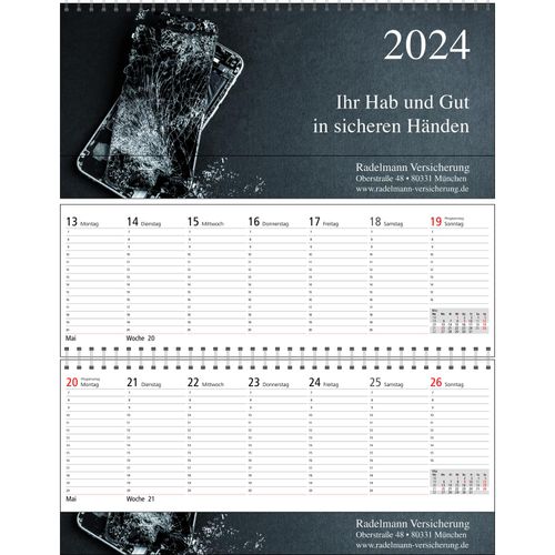 Tischquerkalender Business-Standard (Art.-Nr. CA091820) - Tischquerkalender mit 2 Monats Übersich...