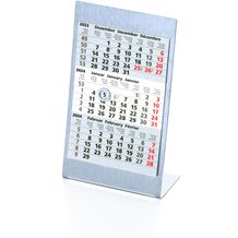 Aufstellkalender Edelstahl 2 Jahre (Kalendarium schwarz / rot) (Art.-Nr. CA297475)