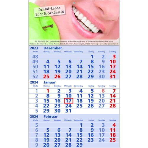 Papierwandkalender Standard 1 (Art.-Nr. CA369187) - Papierwandkalender mit 3 Monaten auf...