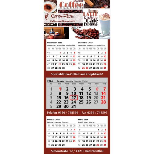 Papierwandkalender Papierwandkalender (Art.-Nr. CA410923) - Papierwandkalender mit 5 Monaten auf 3...