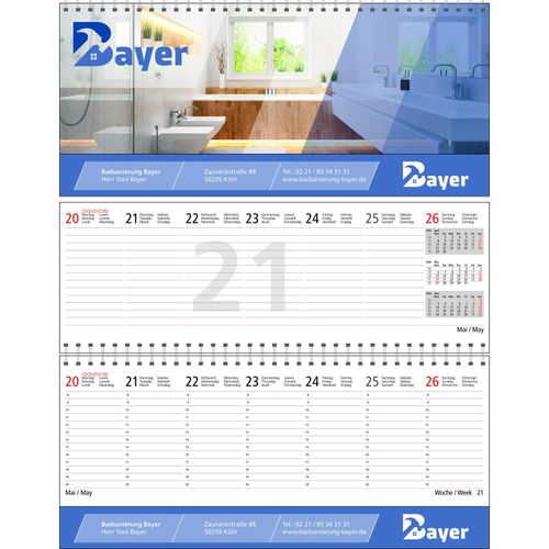 Tischquerkalender Business-Exclusiv 2 (Art.-Nr. CA587742) - Tischquerkalender mit 3 Monatsübersicht...