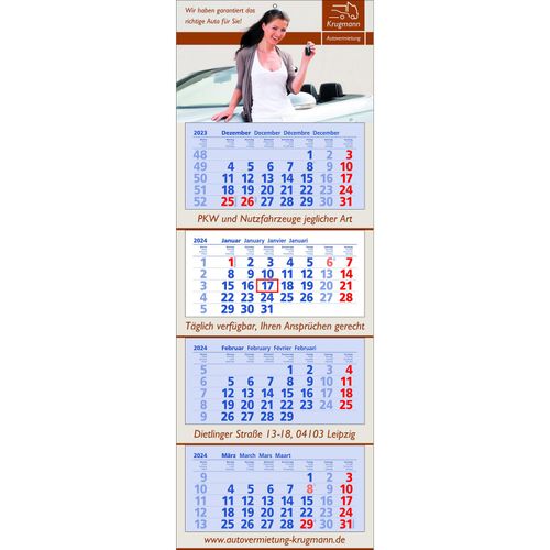 Papierwandkalender Premium 4 (Art.-Nr. CA688660) - Papierwandkalender mit 4 Monaten auf 4...