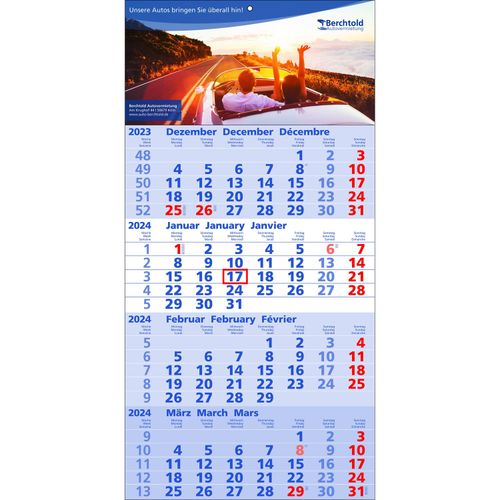 Papierwandkalender Quattro (Art.-Nr. CA701390) - Papierwandkalender mit 4 Monaten auf...