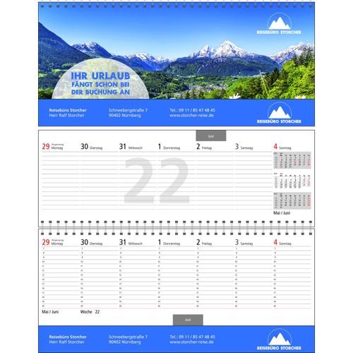 Tischquerkalender Business-Exclusiv 1 plus (Art.-Nr. CA858780) - Tischquerkalender mit 3 Monatsübersicht...