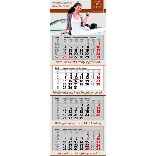 Papierwandkalender Premium 4 (Art.-Nr. CA868983) - Papierwandkalender mit 4 Monaten auf 4...