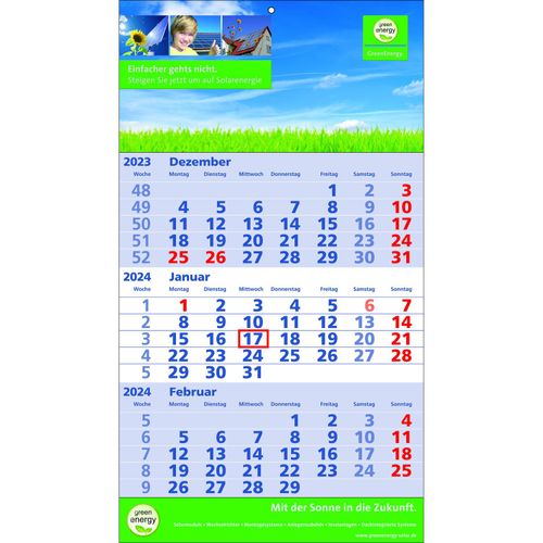 Papierwandkalender Standard 2 plus (Art.-Nr. CA909208) - Papierwandkalender mit 3 Monaten auf...