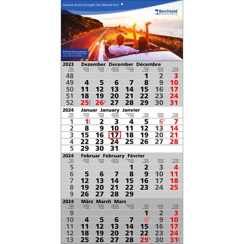 Papierwandkalender Quattro (Art.-Nr. CA989689) - Papierwandkalender mit 4 Monaten auf...