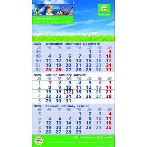 Papierwandkalender Standard 2 plus (Art.-Nr. CA992061) - Papierwandkalender mit 3 Monaten auf...