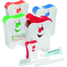 Reise-Zahnpflege-Set 'Gesicht' (weiß / orange) (Art.-Nr. CA057775)