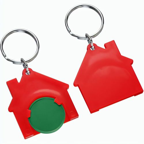 Chiphalter mit 1-Chip "Haus" (Art.-Nr. CA084598) - mit Schlüsselring. Farbkombinatione...