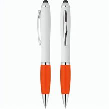 Touchscreen-Drehkugelschreiber "Neptun" (weiß / orange) (Art.-Nr. CA096422)