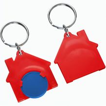 Chiphalter mit 1-Chip "Haus" (blau / rot) (Art.-Nr. CA104739)