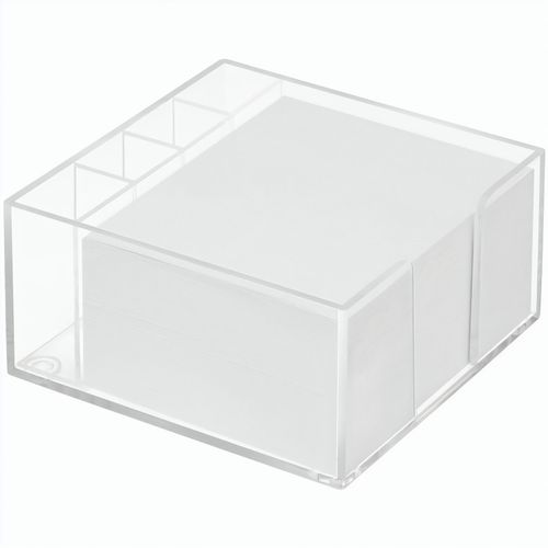 Zettelbox "Lambda" mit Köcher (Art.-Nr. CA130164) - mit weißem Papier Einzelblattdruc...