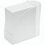 Zettelbox mit integriertem Köcher "Design" (gefrostet glasklar / weiß) (Art.-Nr. CA137863)
