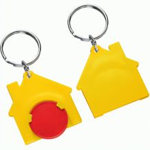 Chiphalter mit 1-Chip "Haus" (rot / gelb) (Art.-Nr. CA185717)