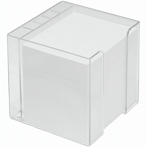 Zettelbox "Alpha" mit Köcher (Art.-Nr. CA209767) - mit abgerundeten Ecken und weißem Papie...
