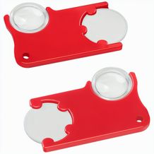 Chiphalter mit 1-Chip und Lupe (weiß / rot) (Art.-Nr. CA239457)