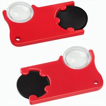 Chiphalter mit 1-Chip und Lupe (schwarz / Rot) (Art.-Nr. CA252026)