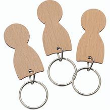 Einkaufswagenlöser Holz mit Schlüsselring (beige) (Art.-Nr. CA263937)