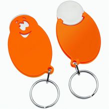 Chiphalter mit 1-Chip "Gesicht" (weiß / orange) (Art.-Nr. CA266675)