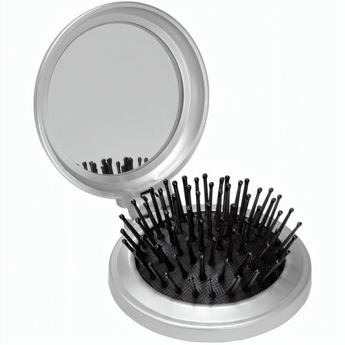Haarbürste mit Spiegel (Art.-Nr. CA268701) - mit einklappbaren Borsten