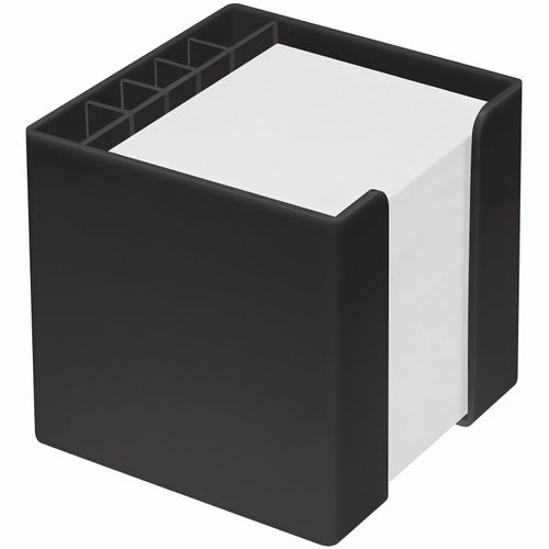 Zettelbox "Alpha" mit Köcher (Art.-Nr. CA282733) - mit abgerundeten Ecken und weißem Papie...