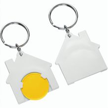 Chiphalter mit 1-Chip "Haus" (gelb / weiß) (Art.-Nr. CA292442)
