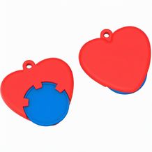 Chiphalter mit 1 -Chip "Herz" (blau / rot) (Art.-Nr. CA337924)
