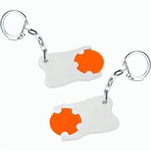 Chiphalter mit 1-Chip "Zahn" (orange / weiß) (Art.-Nr. CA389475)