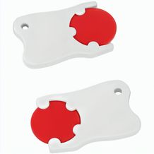 Chiphalter mit 1-Chip "Zahn" (Rot / weiß) (Art.-Nr. CA398858)