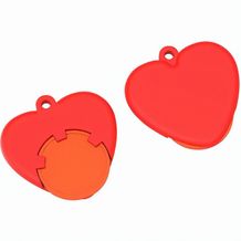 Chiphalter mit 1 -Chip "Herz" (orange / rot) (Art.-Nr. CA424238)