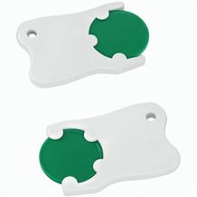 Chiphalter mit 1-Chip "Zahn" (grün / weiß) (Art.-Nr. CA438326)
