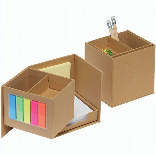 Zettelbox Karton (Art.-Nr. CA471779) - zum Aufklappen, mit zwei Fächern f...