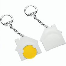 Chiphalter mit 1-Chip "Haus" (gelb / weiß) (Art.-Nr. CA474383)