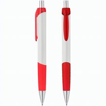 Druckkugelschreiber "Epsilon" (weiß / rot-transparent) (Art.-Nr. CA593827)